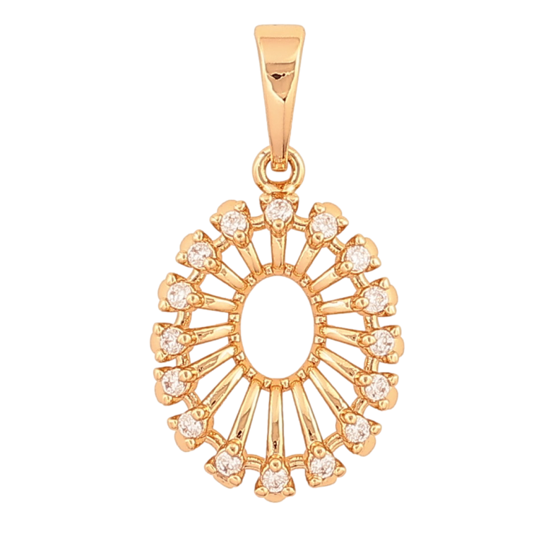 Кулон Xuping колір Позолота 18К "Візерунок з кристалами" для ланцюжка до 6мм фото №1