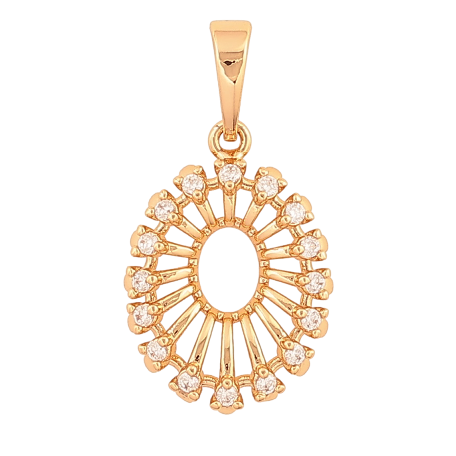 Кулон Xuping колір Позолота 18К "Візерунок з кристалами" для ланцюжка до 6мм фото №1
