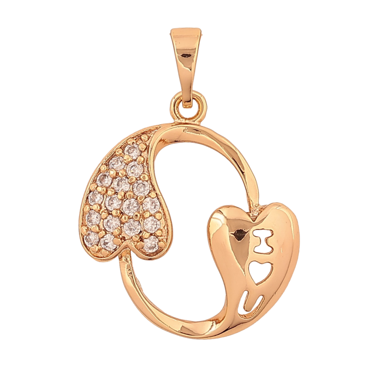 Кулон Xuping колір Позолота 18K "Сердечки з кристалами" для ланцюжка до 5мм фото №23