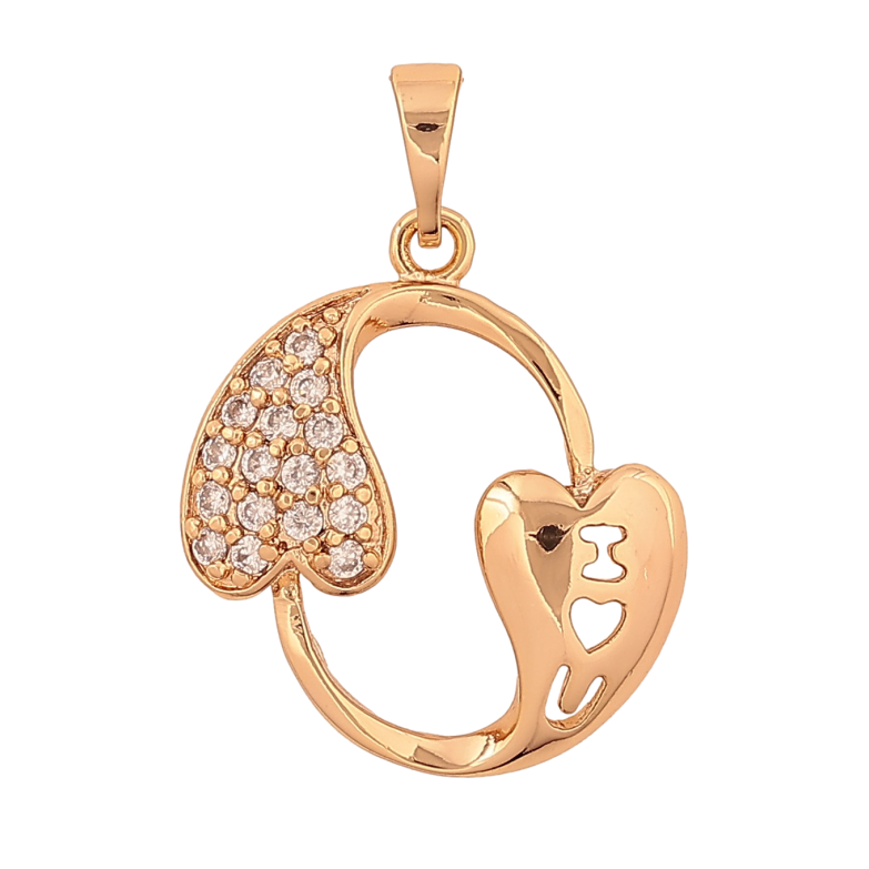 Кулон Xuping цвет Позолота 18K "Сердечки с кристаллами" для цепочки до 5мм фото №1