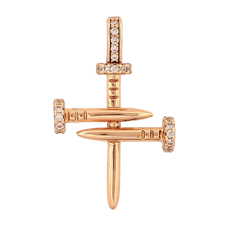 Кулон Xuping цвет Позолота 18K "Крест из гвоздей с кристаллами" для цепочки до 2мм фото №20