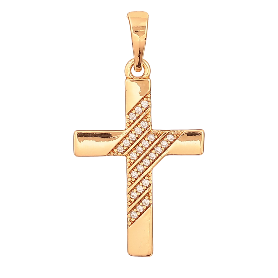 Кулон Xuping цвет Позолота 18К "Крест с кристаллами" для цепочки до 6мм фото №1