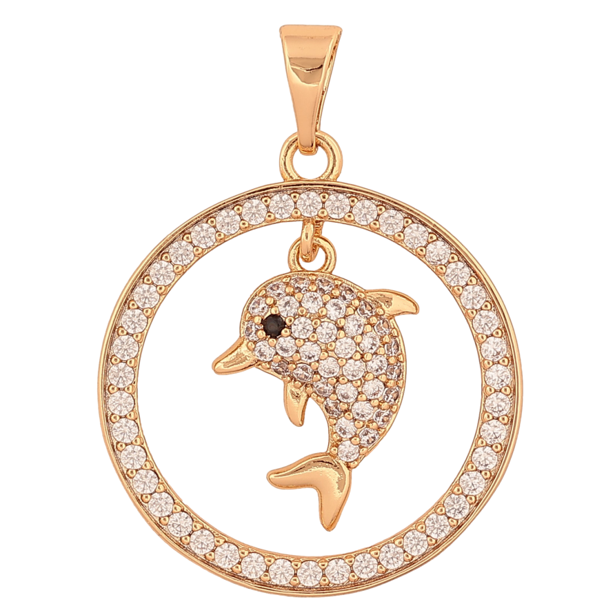 Кулон Xuping колір Позолота 18К "Дельфін" для ланцюжка до 7мм фото №1 Кулон Xuping колір Позолота 18К "Дельфін" для ланцюжка до 7мм фото №1