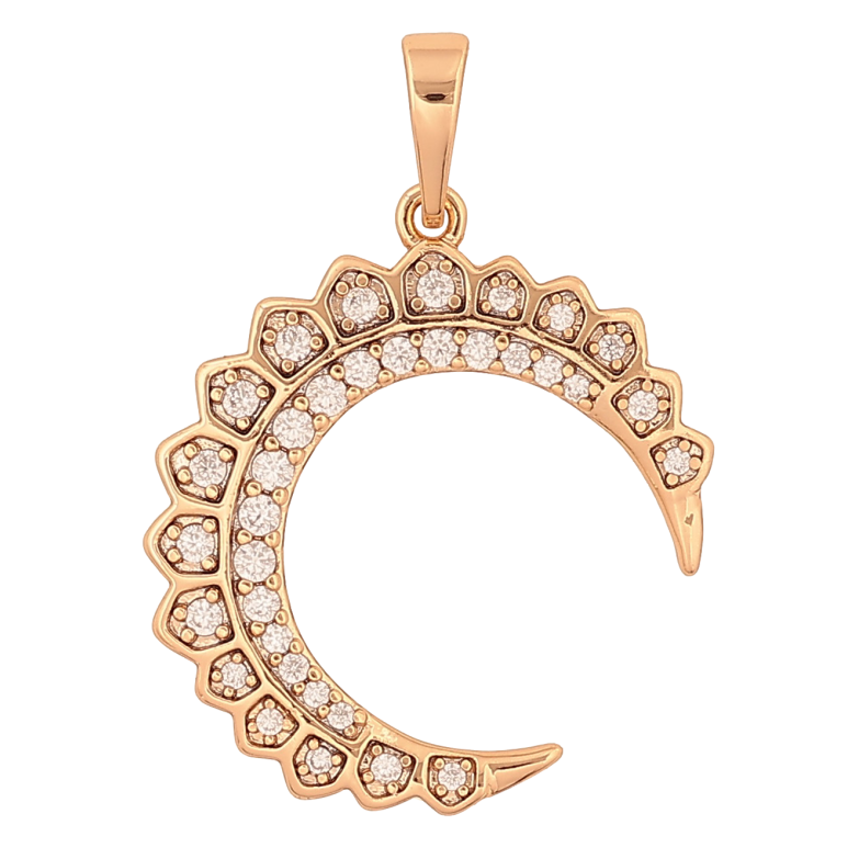 Кулон Xuping цвет Позолота 18К "Луна с кристаллами" для цепочки до 6мм фото №1 Кулон Xuping цвет Позолота 18К "Луна с кристаллами" для цепочки до 6мм фото №1