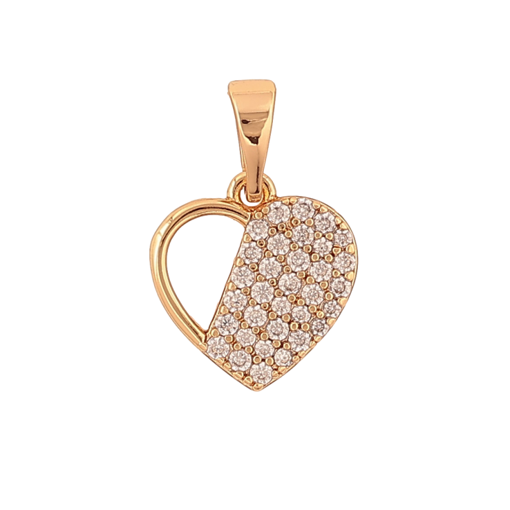 Кулон Xuping колір Позолота 18K "Серце з інкрустацією кристалами" для ланцюжка до 5мм фото №3