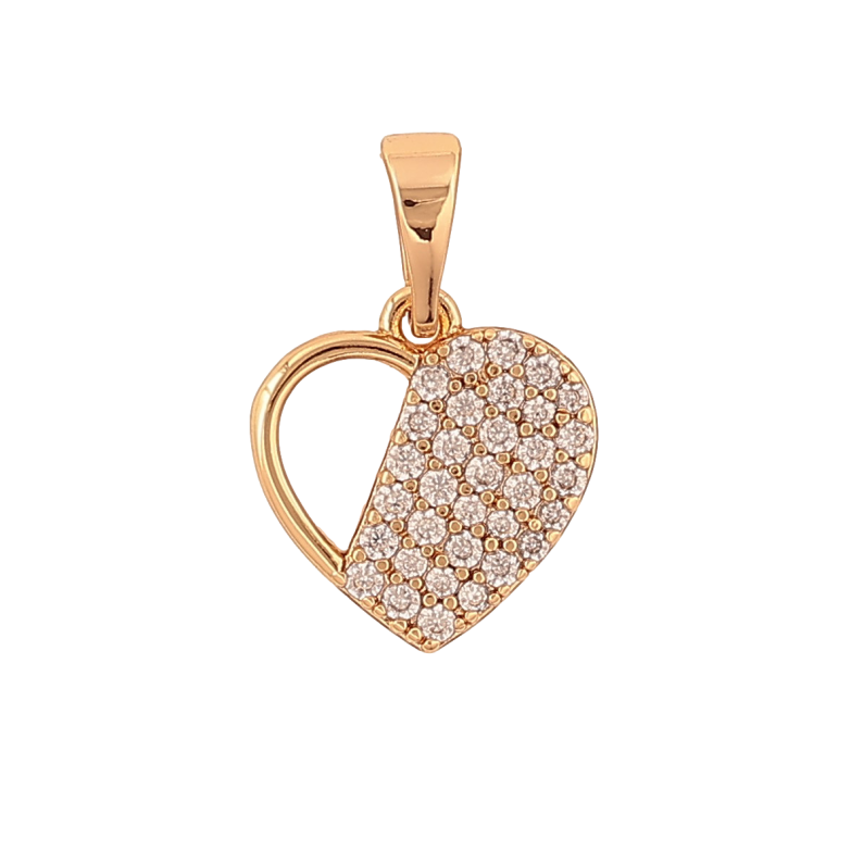 Кулон Xuping цвет Позолота 18K "Сердечко с инкрустацией кристаллами" для цепочки до 5мм фото №1