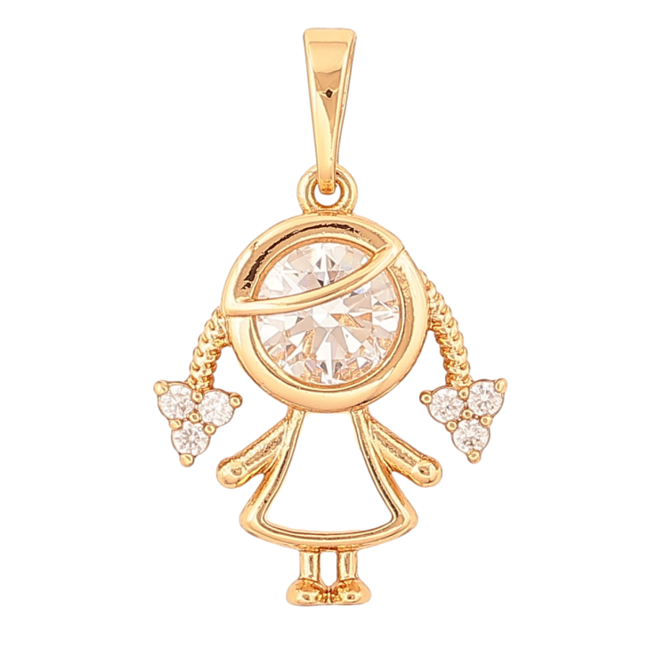Кулон Xuping колір Позолота 18К "Дівчинка з кристалами" для ланцюжка до 6мм фото №10