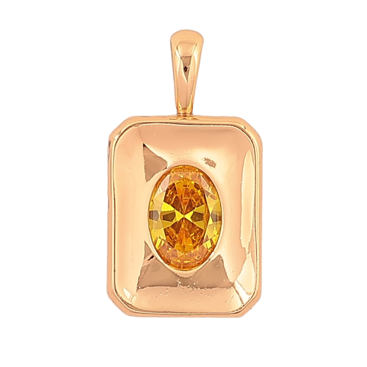 Кулон Xuping цвет Позолота 18K "Вставка золотистый кристалл" для цепочки до 4мм фото №25