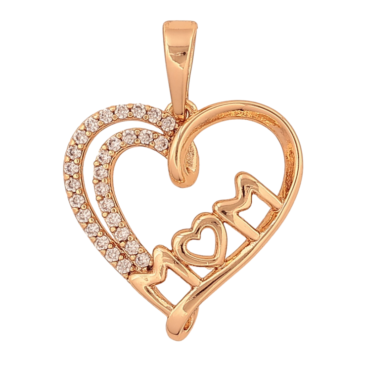Кулон Xuping цвет Позолота 18K "Сердечко с надписью Мама" для цепочки до 6мм фото №4
