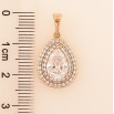 Кулон Xuping цвет Позолота 18K "Капелька с инкрустацией кристаллами" для цепочки до 5мм фото №2