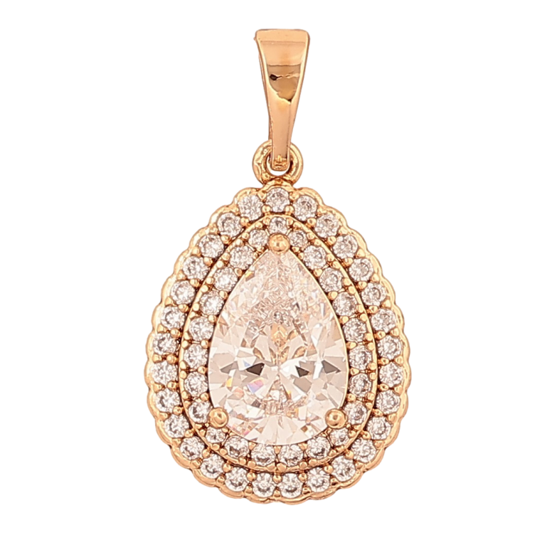 Кулон Xuping цвет Позолота 18K "Капелька с инкрустацией кристаллами" для цепочки до 5мм фото №1