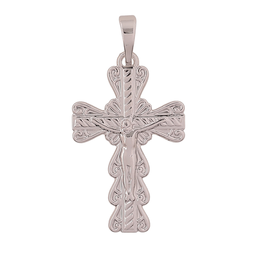 Кулон Xuping цвет Родий "Крест с Распятием" для цепочки до 6мм фото №1