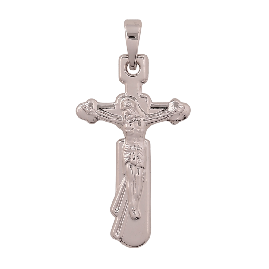 Кулон Xuping цвет Родий "Крест с Распятием" для цепочки до 6мм фото №1