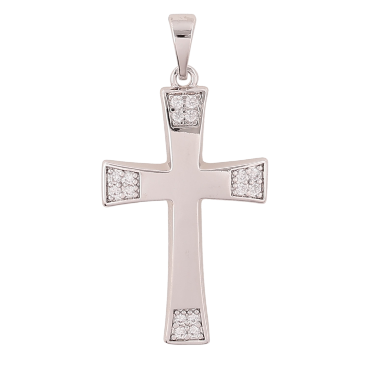 Кулон Xuping цвет Родий "Крест с кристаллами" для цепочки до 5мм фото №13