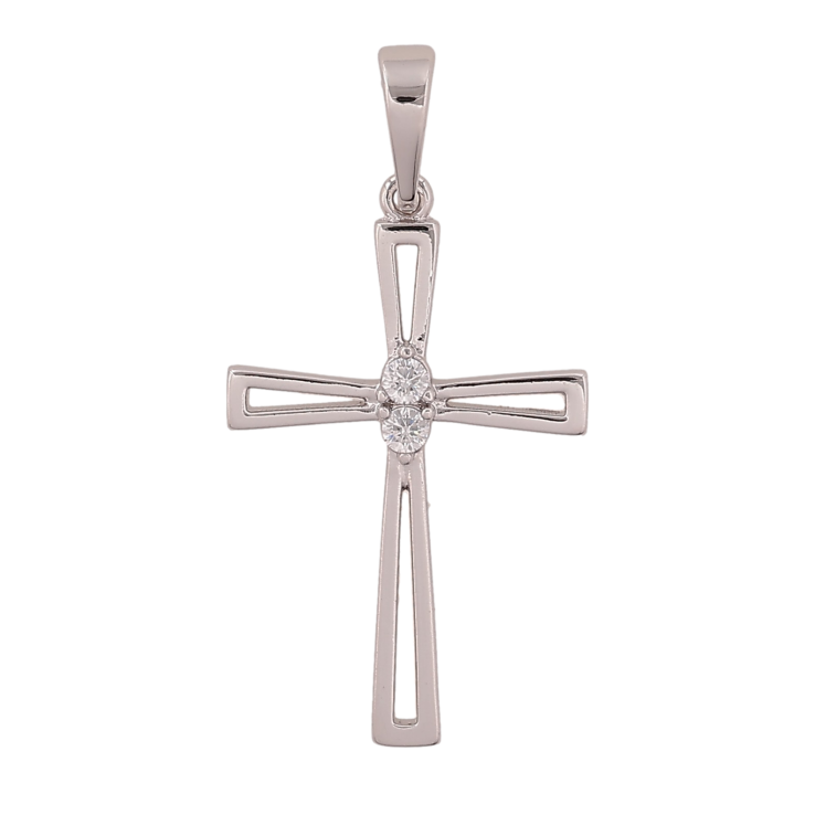 Кулон Xuping цвет Родий "Крест с кристаллами" для цепочки до 6мм фото №21