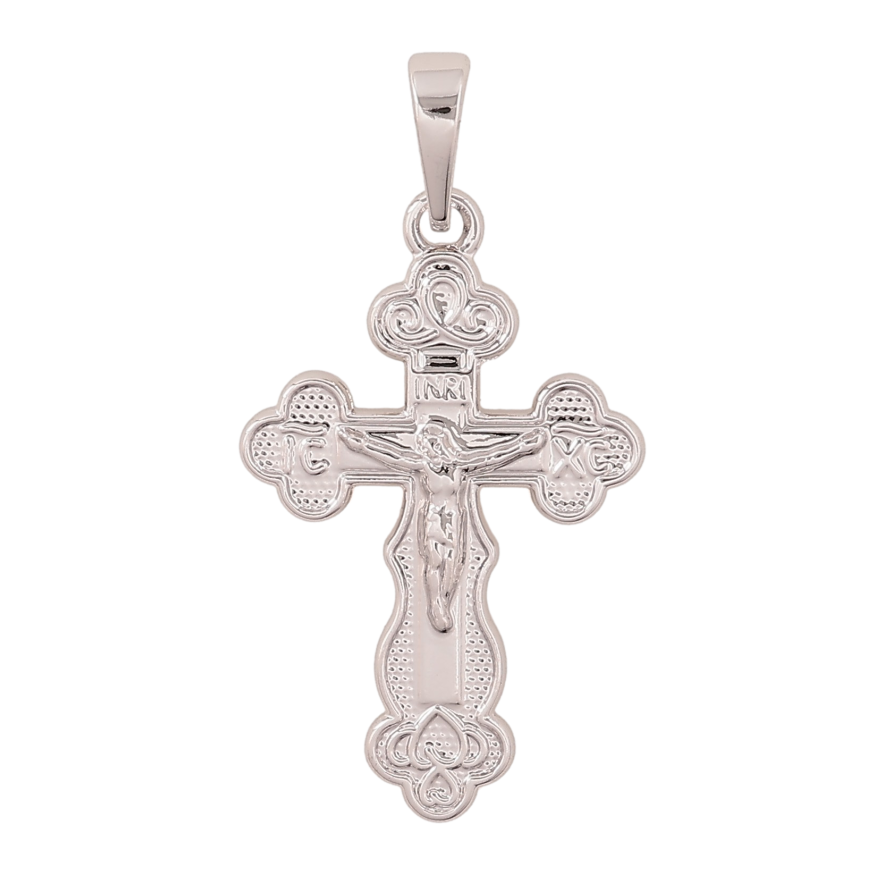 Кулон Xuping колір Родій "Хрест з Розп'яттям" для ланцюжка до 6мм фото №1
