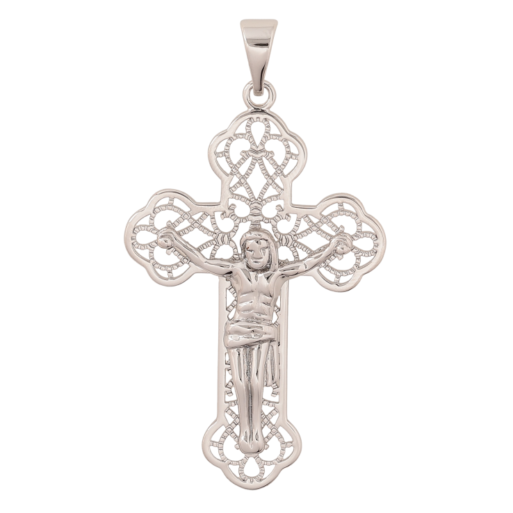 Кулон Xuping колір Родій "Хрест з Розп'яттям" для ланцюжка до 7мм фото №15