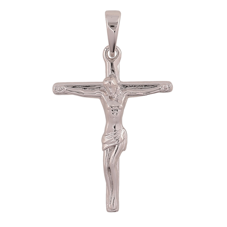 Кулон Xuping цвет Родий "Крест с Распятием" для цепочки до 6мм фото №1