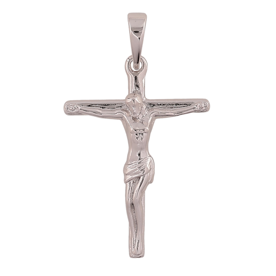 Кулон Xuping колір Родій "Хрест з Розп'яттям" для ланцюжка до 6мм фото №1