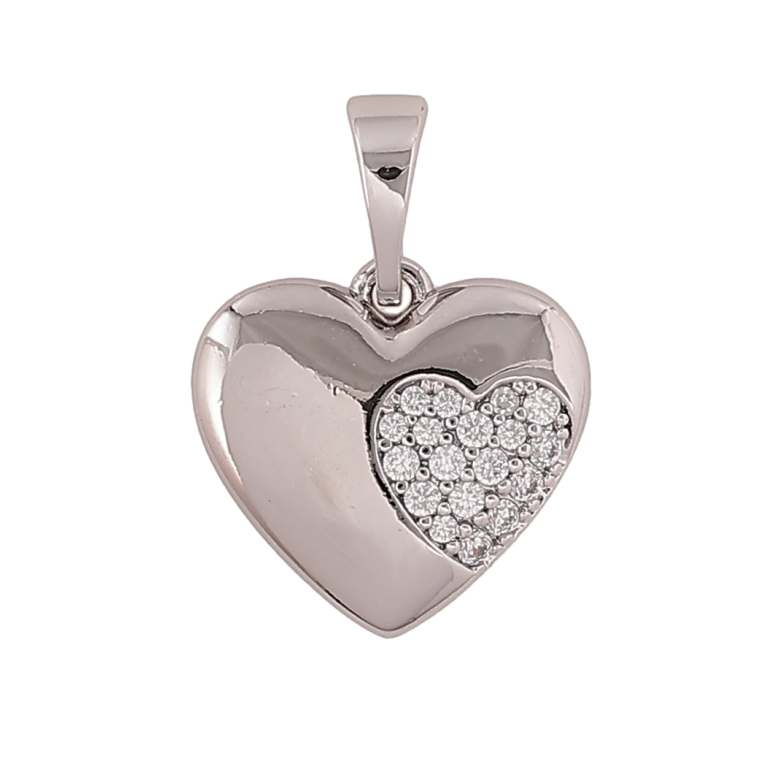 Кулон Xuping колір Родій "Серце з кристалами" для ланцюжка до 5мм фото №1 Кулон Xuping колір Родій "Серце з кристалами" для ланцюжка до 5мм фото №1