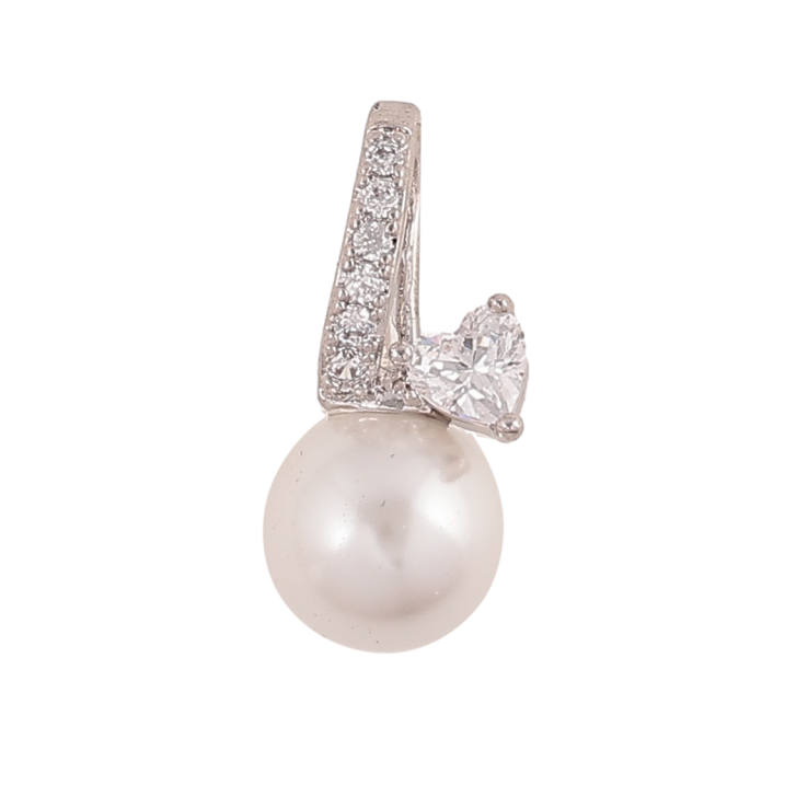 Кулон Xuping цвет Родий "Жемчужина с кристальным сердечком" для цепочки до 6мм фото №9 Кулон Xuping цвет Родий "Жемчужина с кристальным сердечком" для цепочки до 6мм фото №9