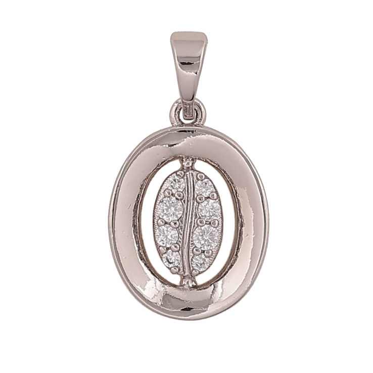 Кулон Xuping колір Родій "Овал з кристалами" для ланцюжка до 5мм фото №8