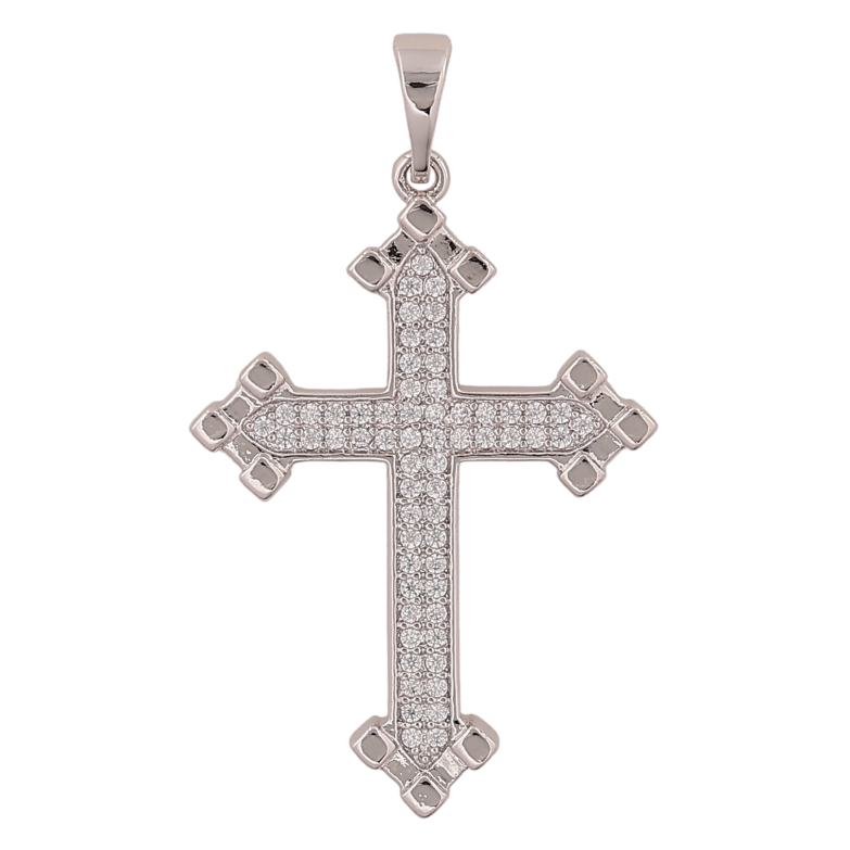 Кулон Xuping колір Родій "Хрест з кристалами" для ланцюжка до 5мм фото №8 Кулон Xuping колір Родій "Хрест з кристалами" для ланцюжка до 5мм фото №8