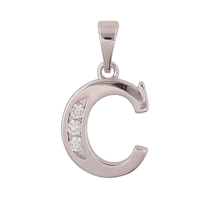 Кулон Xuping цвет Родий "Буква C" для цепочки до 5мм фото №2 Кулон Xuping цвет Родий "Буква C" для цепочки до 5мм фото №2