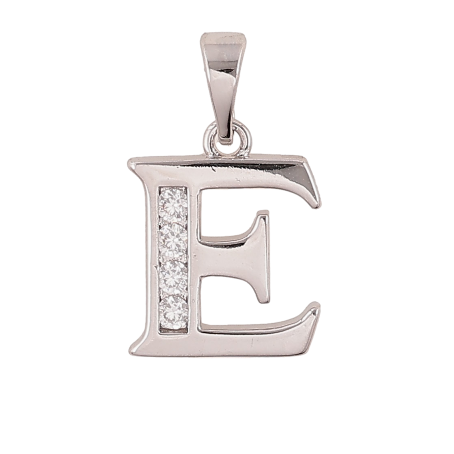 Кулон Xuping цвет Родий "Буква E" для цепочки до 5мм фото №1