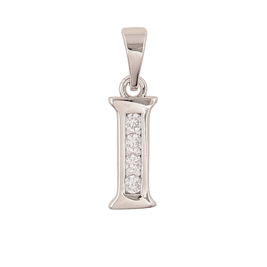 Кулон Xuping колір Родій "Літера I" для ланцюжка до 5мм фото №1