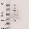 Кулон Xuping цвет Родий "Буква S" для цепочки до 5мм фото №2