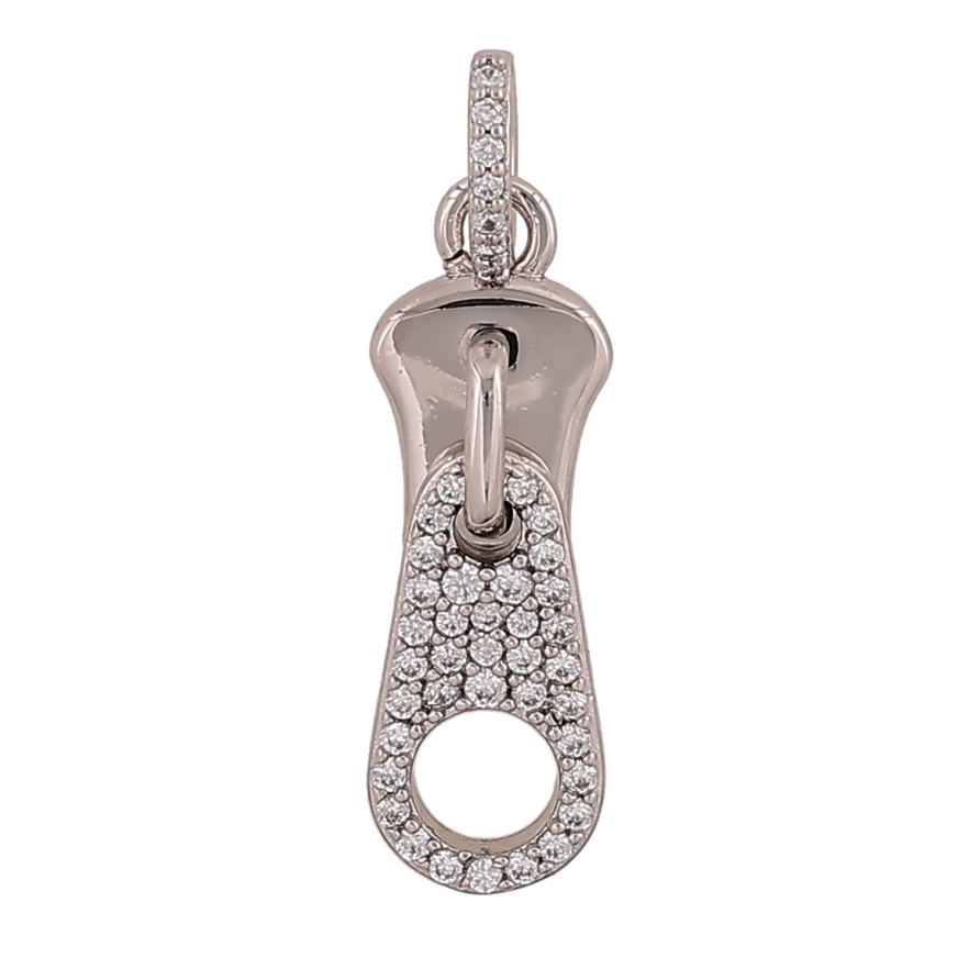 Кулон Xuping цвет Родий "Бегунок с кристаллами" для цепочки до 4мм фото №1