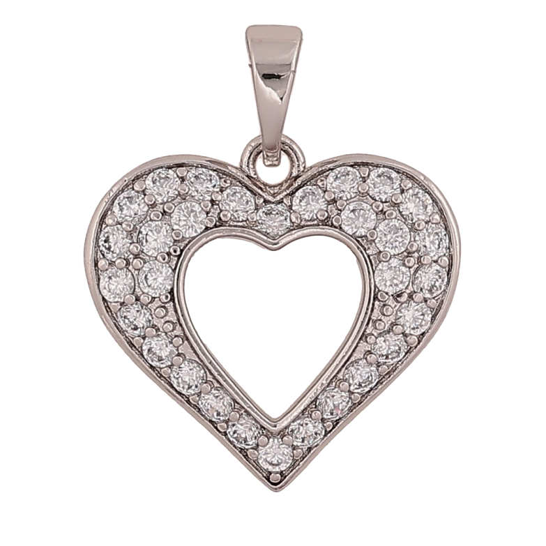 Кулон Xuping колір Родій "Серце з кристалами" для ланцюжка до 5мм фото №7