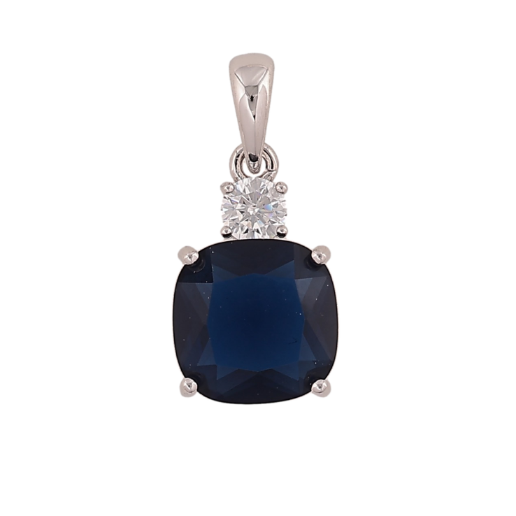 Кулон Xuping цвет Родий "Синий кристалл" для цепочки до 4мм фото №5 Кулон Xuping цвет Родий "Синий кристалл" для цепочки до 4мм фото №5