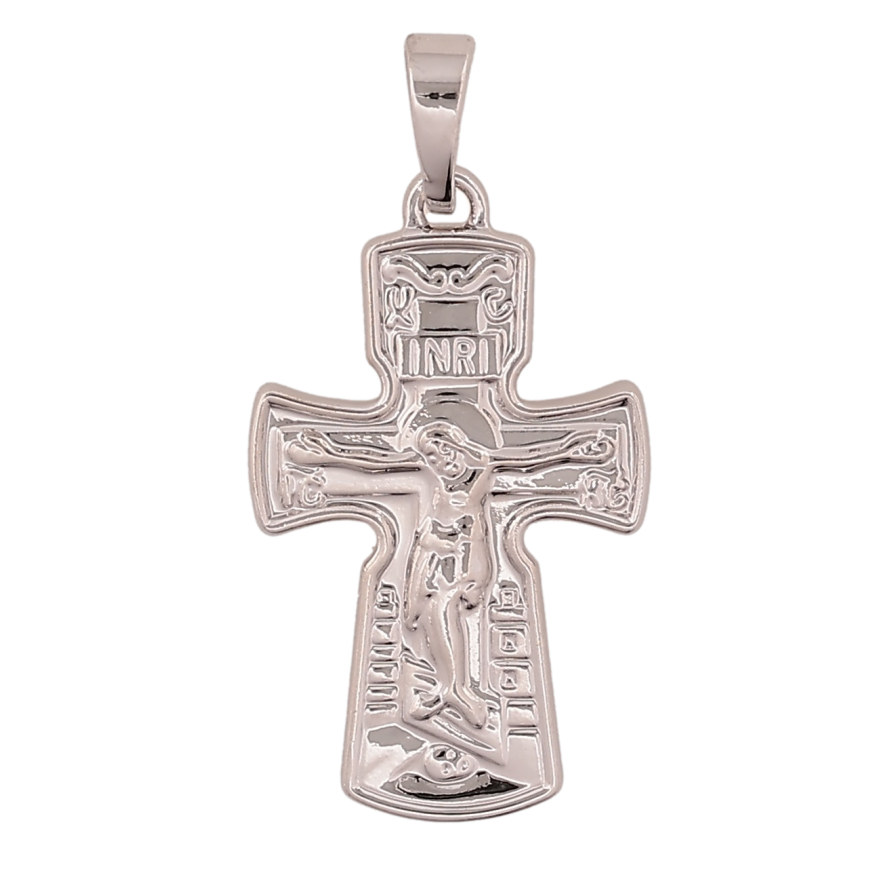 Кулон Xuping цвет Родий "Крест с Распятием" для цепочки до 5мм фото №1
