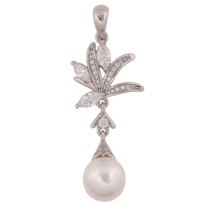 Кулон Xuping цвет Родий "Изящная подвеска с жемчужиной" для цепочки до 5мм фото №25 Кулон Xuping цвет Родий "Изящная подвеска с жемчужиной" для цепочки до 5мм фото №25