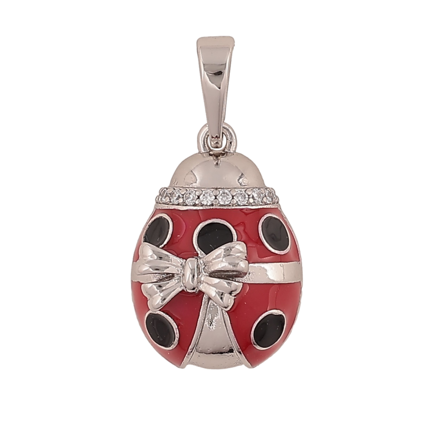 Кулон Xuping цвет Родий "Божья коровка" для цепочки до 6мм фото №1 Кулон Xuping цвет Родий "Божья коровка" для цепочки до 6мм фото №1