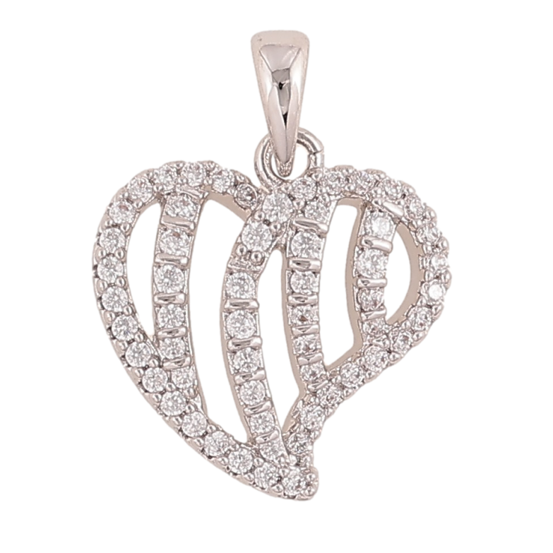 Кулон Xuping цвет Родий "Сердечко" для цепочки до 4мм фото №1