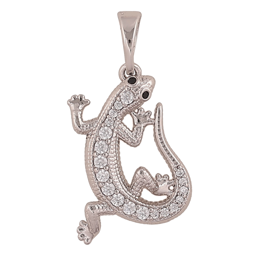 Кулон Xuping цвет Родий "Ящерица с кристаллами" для цепочки до 5мм фото №1 Кулон Xuping цвет Родий "Ящерица с кристаллами" для цепочки до 5мм фото №1
