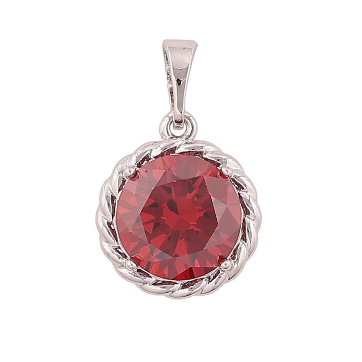 Кулон Xuping колір Родій "Червоний кристал" для ланцюжка до 5мм фото №2
