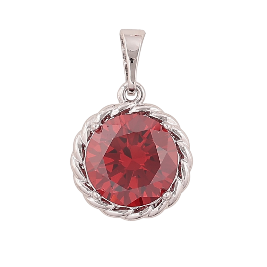 Кулон Xuping колір Родій "Червоний кристал" для ланцюжка до 5мм фото №1