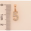 Кулон Xuping цвет Позолота 18K "Цифра 5 с кристаллами" для цепочки до 5мм фото №3