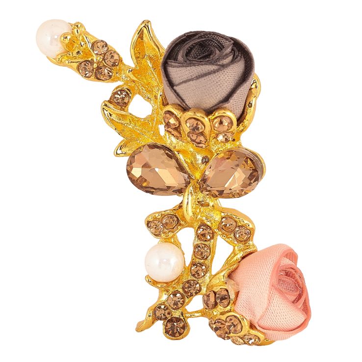 Брошь "Серый и розовый цветочки" фото №19