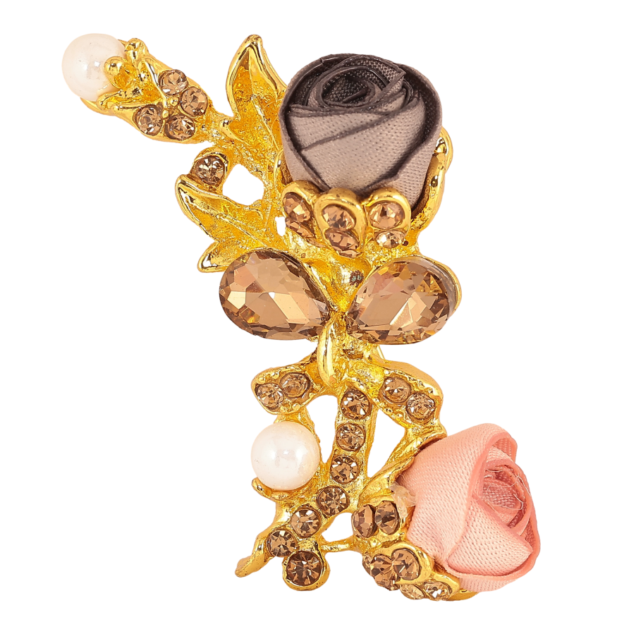 Брошь "Серый и розовый цветочки" фото №1 Брошь "Серый и розовый цветочки" фото №1