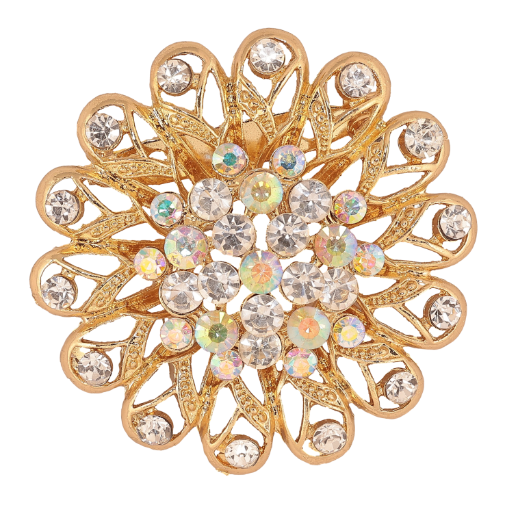 Брошь "Цветок со стразами" фото №2