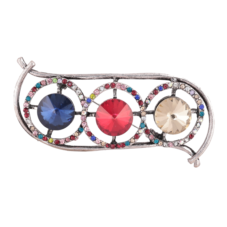 Брошь "Композиция с разноцветными стразами" фото №14