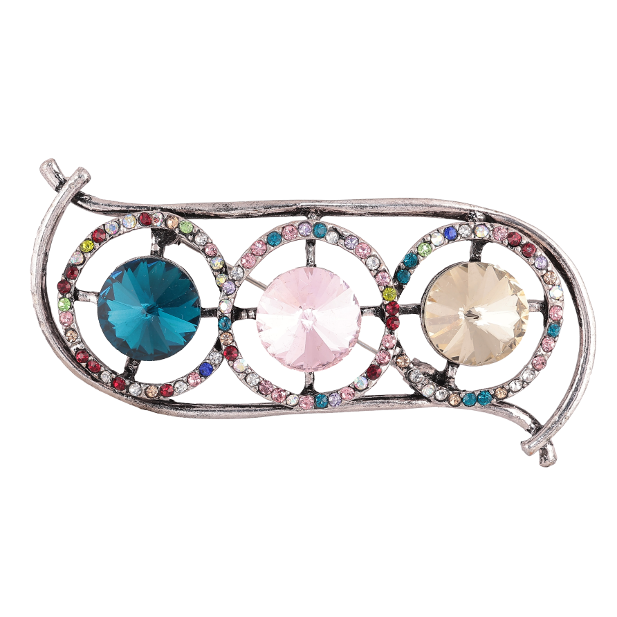 Брошь "Композиция с разноцветными стразами" фото №1