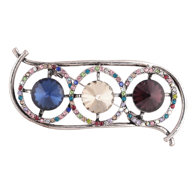 Брошь "Композиция с разноцветными стразами" фото №2