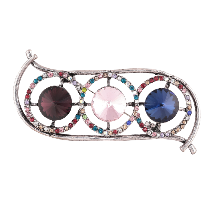 Брошь "Композиция с разноцветными стразами" фото №12