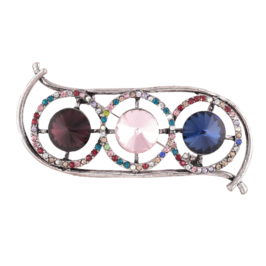 Брошь "Композиция с разноцветными стразами" фото №1